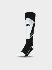 4F Skarpety narciarskie w kolorze czarno-białym rozmiar: 43-46. Białe skarpetki męskie 4f, bez wzorów. Za 30.49 zł.