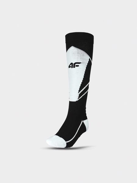 4F Skarpety narciarskie w kolorze czarno-białym rozmiar: 43-46. Białe skarpetki męskie 4f, bez wzorów. Za 30.49 zł.