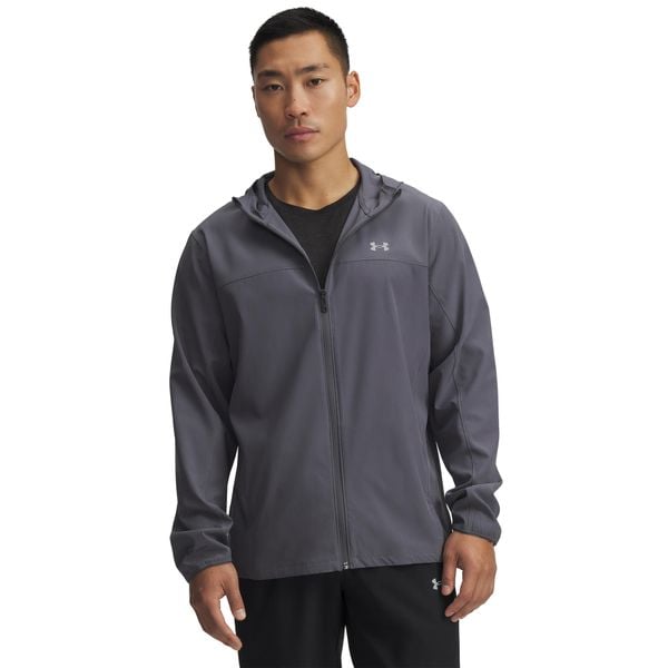 Kurtka wodoodporna Under Armour Velociti Pro Storm. Szare kurtki męskie Under Armour, m, bez wzorów, z materiału, z kapturem. Za 492.10 zł.