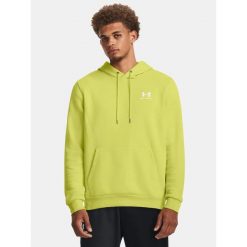 Bluza fitness męska UNDER ARMOUR Icon Fleece Hoodie z kapturem. Żółte bluzy sportowe męskie Under Armour, m. W wyprzedaży za 198.69 zł.