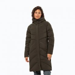 Płaszcz puchowy damski Jack Wolfskin Marienplatz Coat. Zielone płaszcze damskie Jack Wolfskin, s, bez wzorów, z elastanu, klasyczne. Za 1,549.00 zł.