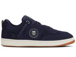 Sneakersy męskie K-Swiss K-Varsity SDE buty sportowe tenisówki zamszowe. Niebieskie trampki i tenisówki męskie K-Swiss, bez wzorów, z zamszu, bez zapięcia. Za 179.00 zł.