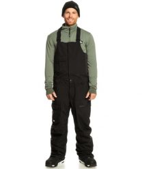Spodnie snowboardowe męskie Quiksilver Utility Bib. Czarne spodnie materiałowe męskie Quiksilver, bez wzorów, z materiału, sportowe. Za 915.85 zł.