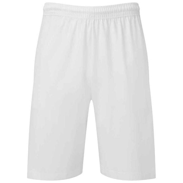 Spodenki Jersey Dla Dorosłych Unisex. Białe szorty damskie Fruit of the Loom, bez wzorów, z jersey, sportowe. Za 48.99 zł.