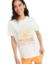 Koszulka z krótkim rękawem dla Kobiety OCEANREGULAR POSTER Biały. Białe t-shirty damskie Roxy, l, bez wzorów, z bawełny, bez kołnierzyka. Za 89.99 zł.
