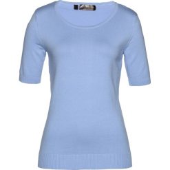 Sweter, krótki rękaw. Brązowe swetry klasyczne damskie bonprix, bez kołnierzyka. Za 87.99 zł.