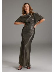 SWING Sukienka w kolorze khaki rozmiar: 44. Brązowe sukienki damskie Swing, bez wzorów, bez kołnierzyka, bez ramiączek, maxi. Za 236.05 zł.