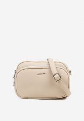 Beżowa Dwukomorowa Torebka Typu Listonoszka Ellirin. Brązowe shopper bag damskie Renee, bez wzorów, bez dodatków. Za 129.99 zł.