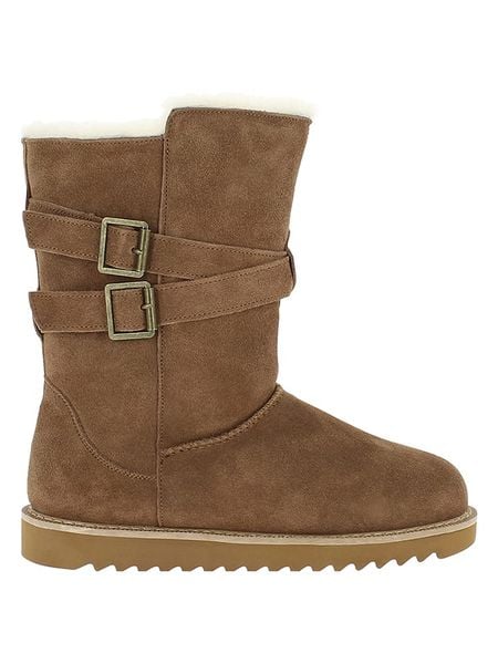 NICEBAY Skórzane kozaki zimowe "Mells Waterproof" w kolorze jasnobrązowym rozmiar: 38. Brązowe kozaki damskie Nicebay, z materiału, bez obcasa. Za 304.99 zł.