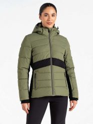 Dare 2b Kurtka narciarska "Glacial" w kolorze khaki rozmiar: 44. Brązowe kurtki narciarskie i snowboardowe damskie Dare 2b, bez wzorów, bez kaptura, narciarskie. Za 351.38 zł.