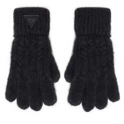Rękawiczki Damskie Guess. Czarne rękawiczki damskie Guess, z aplikacjami, z dzianiny. Za 179.99 zł.