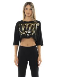 Koszulka na co dzień na siłownię. Czarne bluzki sportowe damskie LEONE 1947 APPAREL, l, bez kołnierzyka, bez ramiączek. Za 138.93 zł.