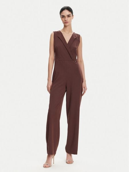 Rinascimento Kombinezon CFC0123735003 Brązowy Regular Fit. Brązowe kombinezony damskie RINASCIMENTO, xs, bez wzorów, z syntetyku, bez kołnierzyka, bez ramiączek. Za 299.99 zł.