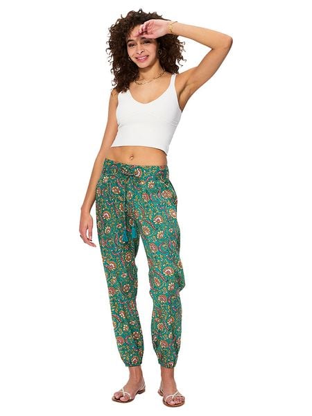 Aller Simplement Spodnie w kolorze turkusowo-czerwonym rozmiar: 38/40. Czerwone spodnie materiałowe damskie Aller Simplement, bez wzorów, z bawełny, klasyczne, z podwyższonym stanem. Za 69.95 zł.