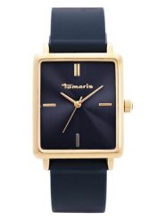 Tamaris Zegarek kwarcowy w kolorze złoto-granatowym rozmiar: onesize. Niebieskie, analogowe zegarki damskie Tamaris, metalowe. Za 130.99 zł.