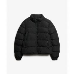 Damska kurtka puchowa Superdry Non Sports. Czarne kurtki damskie Superdry., bez wzorów, z puchu, bez kaptura. Za 518.40 zł.