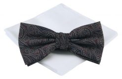 Mucha Męska z Poszetką - Chattier - Bordo, Orientalny Wzór. Czerwone krawaty i muchy męskie Chattier, bez wzorów, eleganckie. Za 59.00 zł.