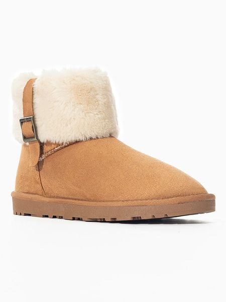 ISLAND BOOT Botki zimowe "Valley" w kolorze jasnobrązowym rozmiar: 39. Brązowe botki damskie Island Boot, na zimę, z materiału, bez obcasa, bez zapięcia. Za 139.87 zł.