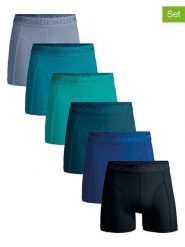Muchachomalo Bokserki (6 par) w kolorze czarno-niebiesko-turkusowym rozmiar: XL. Czarne bokserki męskie Muchachomalo, bez wzorów. Za 195.99 zł.