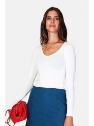 ASSUILI Koszulka w kolorze białym rozmiar: 36. Białe t-shirty damskie Assuili, bez wzorów, z bawełny, bez kołnierzyka. Za 78.99 zł.