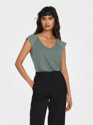 ONLY Bluzka Petra 15315803 Zielony Slim Fit. Zielone bluzki damskie Only, xs, bez wzorów, z wiskozy, bez ramiączek. Za 99.99 zł.