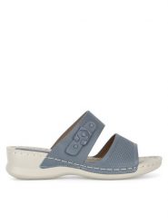 Clara Barson Klapki WYL05010-13B Granatowy. Niebieskie klapki damskie Clara Barson, bez wzorów, z syntetyku, bez obcasa. Za 44.99 zł.