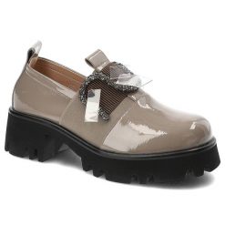 Szare Półbuty S.Barski Wygodne Buty Damskie. Szare półbuty damskie S.BARSKI, bez wzorów, ze skóry ekologicznej, eleganckie, bez obcasa, na płaskiej podeszwie. Za 199.00 zł.