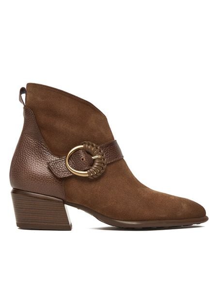 Hispanitas Botki PHI254256 Brązowy. Brązowe botki damskie Hispanitas, ze skóry, bez obcasa, na słupku, bez zapięcia. Za 579.99 zł.