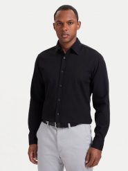 BOSS Koszula Relegant_6_M 50565600 Czarny Regular Fit. Czarne koszule męskie Boss, m, bez wzorów, z bawełny, bez kołnierzyka, bez ramiączek. Za 449.99 zł.