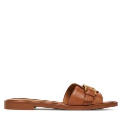 Klapki Aldo. Brązowe klapki damskie Aldo, bez wzorów, bez obcasa. Za 219.99 zł.