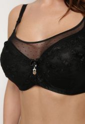Czarny Elegancki Biustonosz Push Up z Odpinanymi Ramiączkami Ursa. Czarne biustonosze Renee, bez wzorów. Za 39.99 zł.