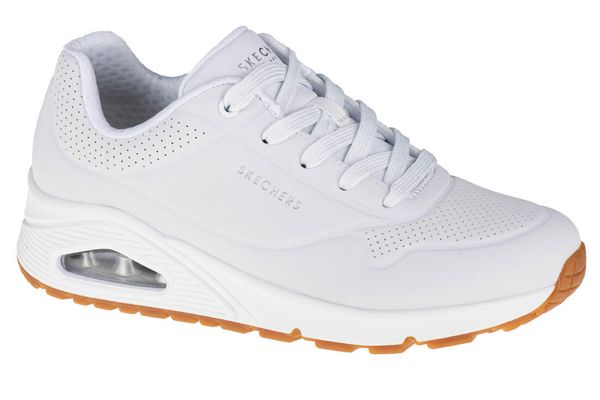Buty sportowe Sneakersy damskie, Skechers Uno-Stand on Air. Białe buty sportowe na co dzień damskie Skechers, bez wzorów, z materiału, trekkingowe. Za 365.00 zł.