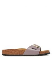 Birkenstock Klapki Madrid 1029458 Fioletowy. Fioletowe klapki damskie Birkenstock, bez wzorów, ze skóry, bez obcasa. Za 299.99 zł.