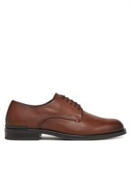 Tommy Hilfiger Półbuty Core Hilfiger Leather Shoe FM0FM05375 Brązowy. Brązowe buty wizytowe męskie Tommy Hilfiger, ze skóry, bez zapięcia. Za 419.99 zł.