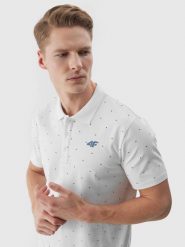 Koszulka polo męska 4F 4FWSS26TPTSM0949. Czarne koszulki polo męskie 4f, m, bez wzorów, z bawełny, bez ramiączek. Za 99.99 zł.