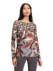 Betty Barclay Sweter w kolorze brązowo-szaro-beżowym rozmiar: 36. Brązowe swetry klasyczne damskie Betty Barclay, bez kołnierzyka. Za 140.20 zł.