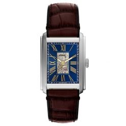 Fossil Mężczyźni zegarek Carraway - stal nierdzewna i skóra Zegarki męskie 1 ct Męskie. Brązowe zegarki męskie Fossil, srebrne. Za 1,108.99 zł.