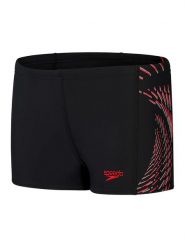 Speedo Kąpielówki "Eco Plastisol" w kolorze czarno-czerwono-szarym rozmiar: 140. Czarne kąpielówki męskie Speedo, bez wzorów, z materiału. Za 74.46 zł.