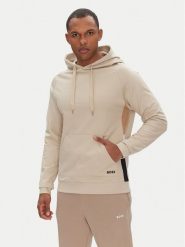 BOSS Bluza Iconic 50540741 Beżowy Regular Fit. Brązowe bluzy bez kaptura męskie Boss, m, z bawełny. Za 289.99 zł.