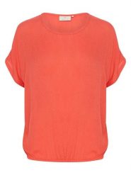 Kaffe Bluzka w kolorze koralowym rozmiar: 44. Czerwone bluzki damskie Kaffe, s, bez wzorów, z wiskozy, klasyczne, bez kołnierzyka, bez ramiączek. Za 56.99 zł.