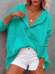 Milan Kiss Bluza w kolorze turkusowym rozmiar: L. Niebieskie bluzy z kapturem damskie Milan Kiss, l. Za 174.95 zł.