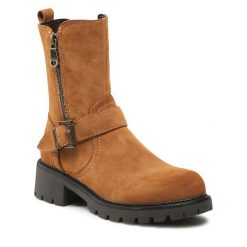 Botki Clara Barson. Brązowe botki damskie Clara Barson, bez obcasa, na płaskiej podeszwie, bez zapięcia. Za 159.99 zł.