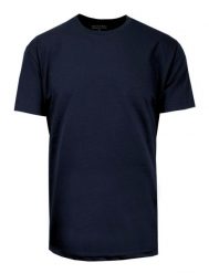T-Shirt Bawełniany Granatowy Męski Bez Nadruku, Koszulka, Krótki Rękaw, Basic, U-neck. Niebieskie t-shirty męskie Hovard, na lato, m, bez wzorów, z bawełny, bez kołnierzyka. Za 85.00 zł.