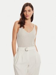 Morgan Top 232-DANIEL Écru Slim Fit. Topy damskie Morgan, xl, bez wzorów, z syntetyku, bez kołnierzyka. Za 99.99 zł.