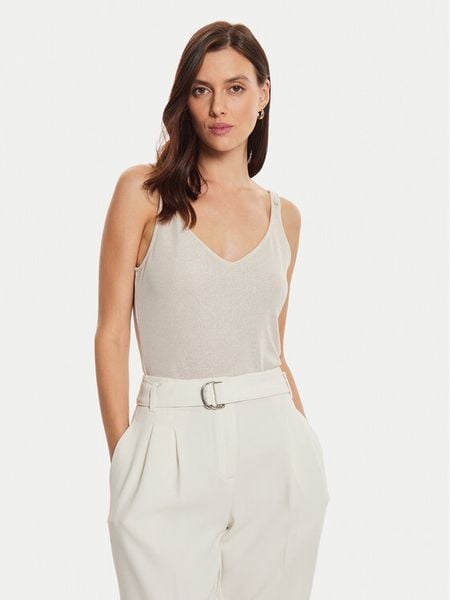 Morgan Top 232-DANIEL Écru Slim Fit. Topy damskie Morgan, m, bez wzorów, z syntetyku, bez kołnierzyka. Za 99.99 zł.