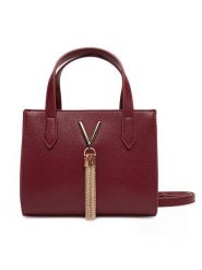 Valentino Torebka Divina VBS1R415G Bordowy. Czerwone torebki klasyczne damskie Valentino, bez wzorów, ze skóry, bez dodatków. Za 359.99 zł.