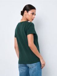 Koszulka - zielony. Zielone t-shirty damskie Sinsay, l, bez wzorów, z bawełny, bez kołnierzyka. Za 9.99 zł.