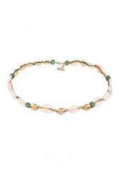 Elli Damski Choker szklane koraliki Surfer Style z muszlą Kauri w srebrze 925 Sterling Silver Naszyjniki 1 ct. Szare naszyjniki damskie Elli, na co dzień, srebrne. Za 333.99 zł.