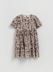 Wzorzysta sukienka - wielobarwny. Sukienki dziewczęce Reserved, bez wzorów, z tkaniny, bez ramiączek. Za 79.99 zł.