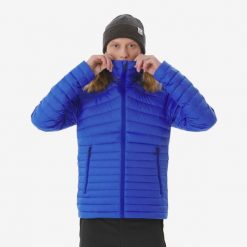 Kurtka puchowa trekkingowa męska Xplore -3°C. Niebieskie kurtki męskie SIMOND, na zimę, l, bez wzorów, z bawełny, klasyczne, z kapturem. Za 289.99 zł.